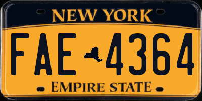 NY license plate FAE4364