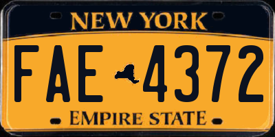 NY license plate FAE4372