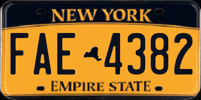 NY license plate FAE4382