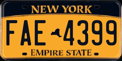 NY license plate FAE4399