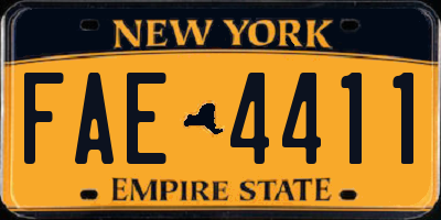 NY license plate FAE4411
