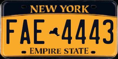 NY license plate FAE4443