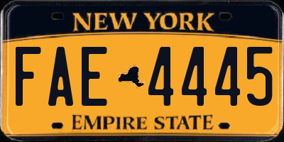 NY license plate FAE4445
