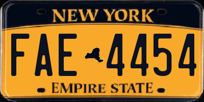 NY license plate FAE4454