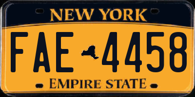 NY license plate FAE4458