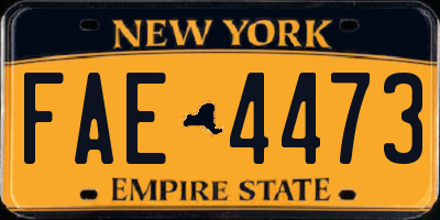 NY license plate FAE4473