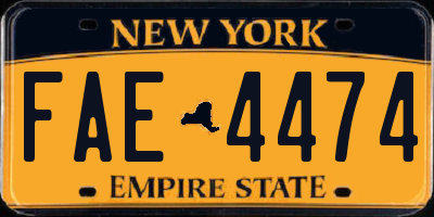 NY license plate FAE4474