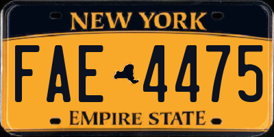NY license plate FAE4475