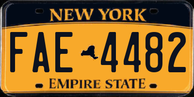 NY license plate FAE4482