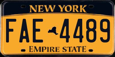 NY license plate FAE4489
