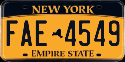NY license plate FAE4549