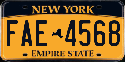 NY license plate FAE4568