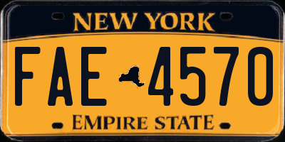 NY license plate FAE4570