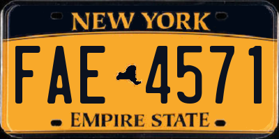 NY license plate FAE4571