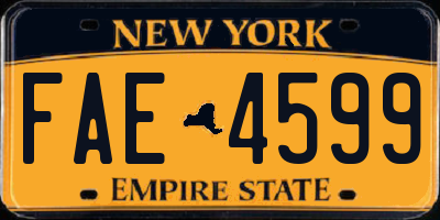 NY license plate FAE4599