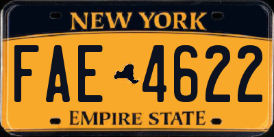 NY license plate FAE4622