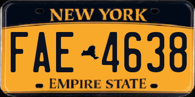 NY license plate FAE4638