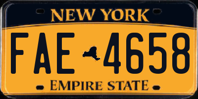 NY license plate FAE4658