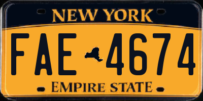 NY license plate FAE4674