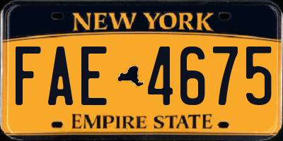 NY license plate FAE4675