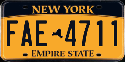 NY license plate FAE4711