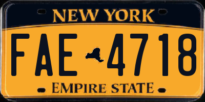 NY license plate FAE4718