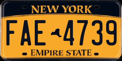 NY license plate FAE4739