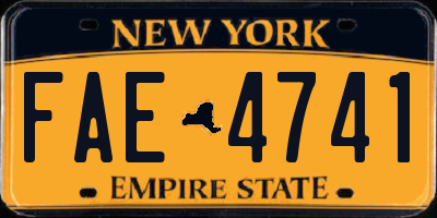 NY license plate FAE4741