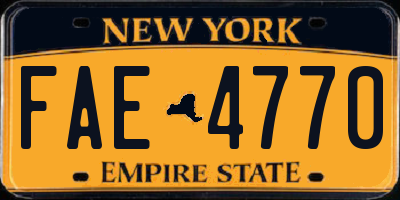 NY license plate FAE4770