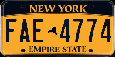 NY license plate FAE4774