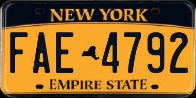 NY license plate FAE4792