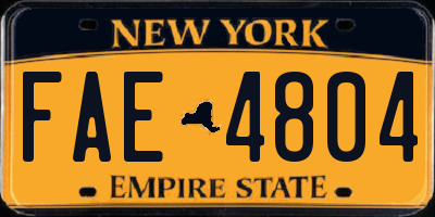 NY license plate FAE4804