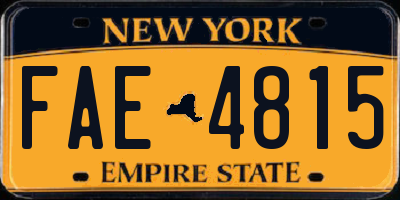 NY license plate FAE4815