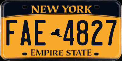 NY license plate FAE4827