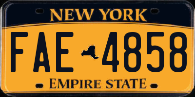 NY license plate FAE4858
