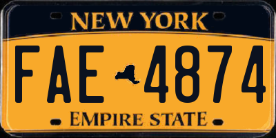 NY license plate FAE4874