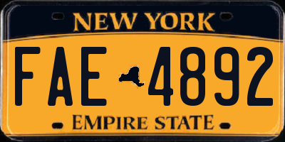 NY license plate FAE4892