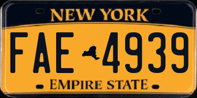NY license plate FAE4939