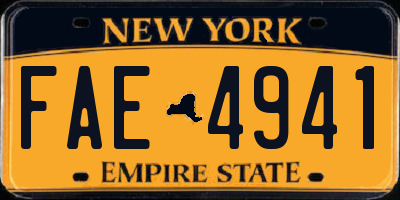 NY license plate FAE4941