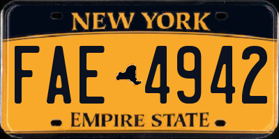 NY license plate FAE4942