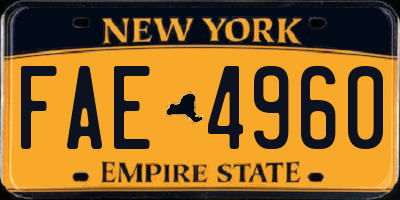 NY license plate FAE4960
