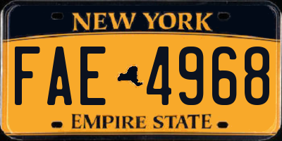 NY license plate FAE4968