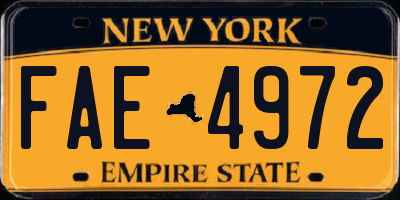 NY license plate FAE4972