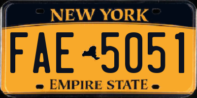 NY license plate FAE5051