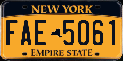 NY license plate FAE5061