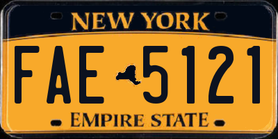 NY license plate FAE5121