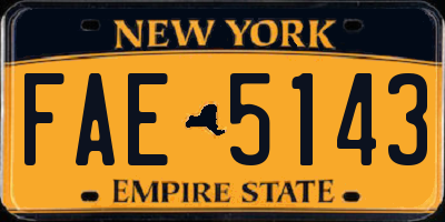 NY license plate FAE5143