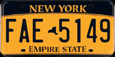 NY license plate FAE5149