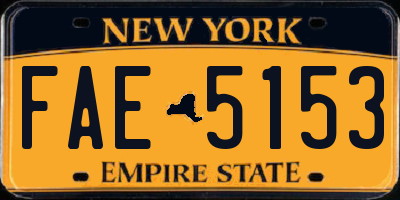 NY license plate FAE5153