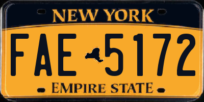 NY license plate FAE5172